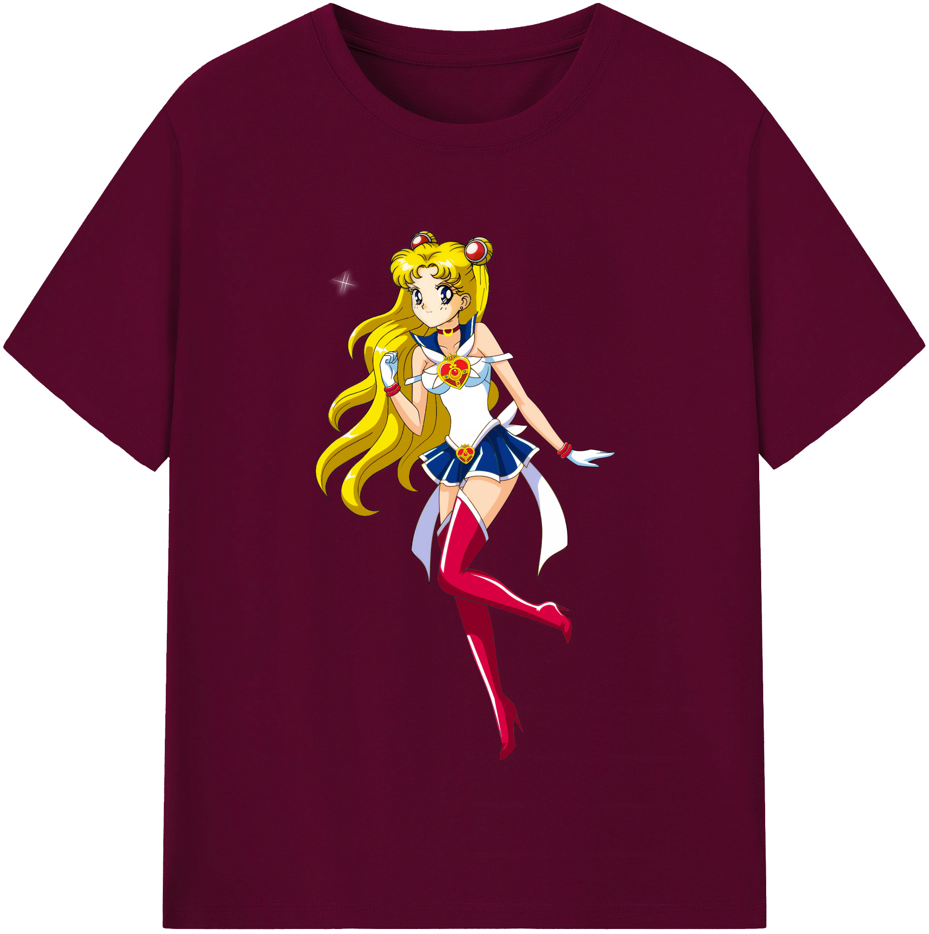 （画像用） 美少女戦士セーラームーン 月野 うさぎ つきの うさぎ Sailor Moon Tsukino Usagi レディースカジュアルプリントTシャツ（綿100％）